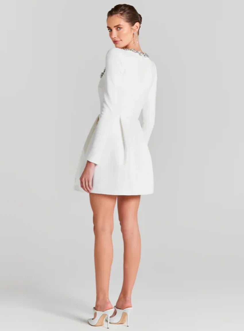 Appliques Long Sleeve Dress - Akata