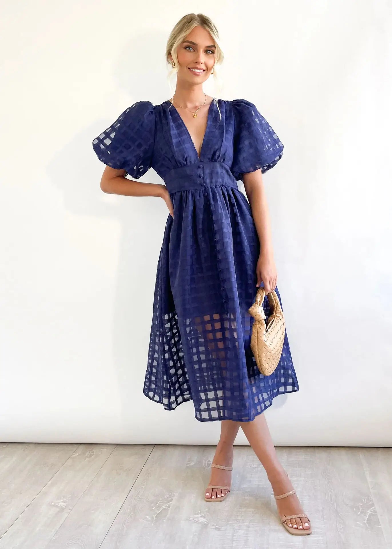 Lantern Sleeve A-line Dress - Betty