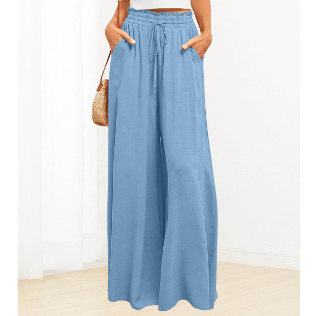 Summer Wide Leg With Elastic Waistband Pants - Alina