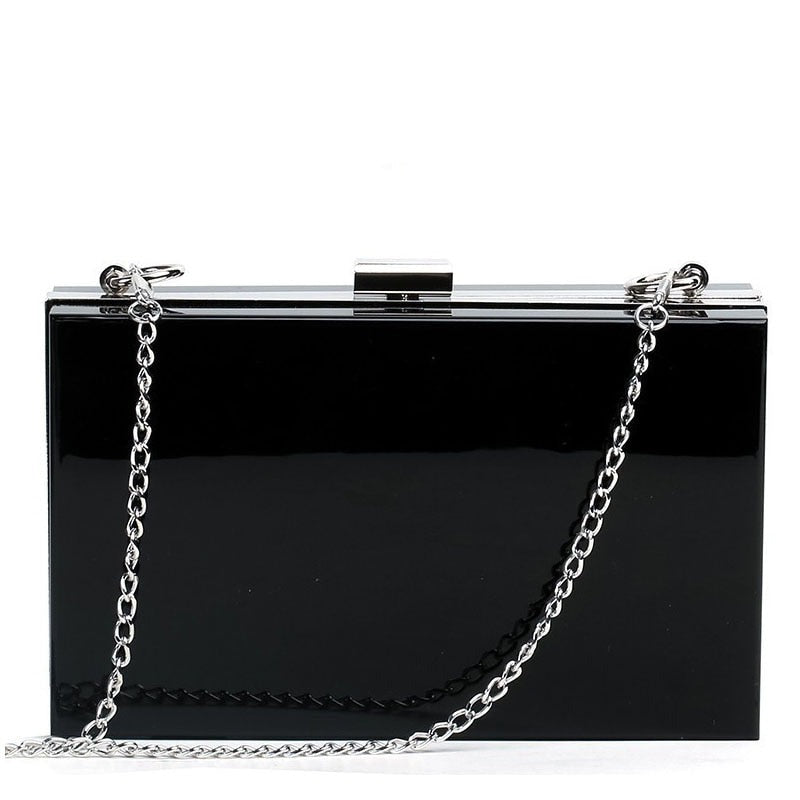 Black Acrylic Evening Clutch - Cora