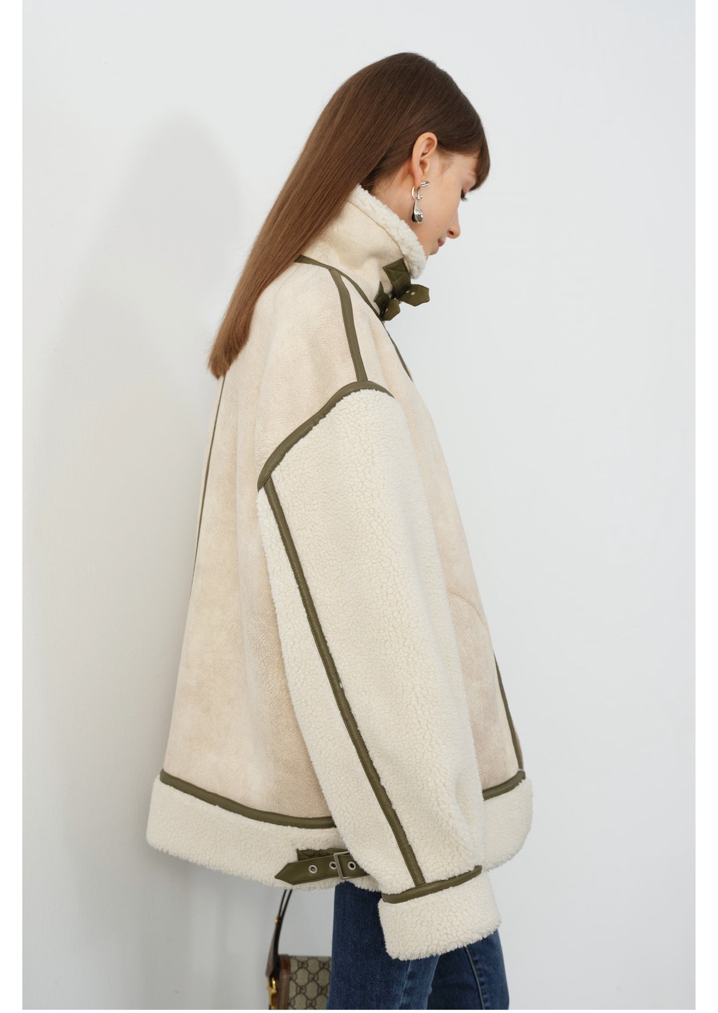 Leather Tutleneck Zipper Jacket - Freya