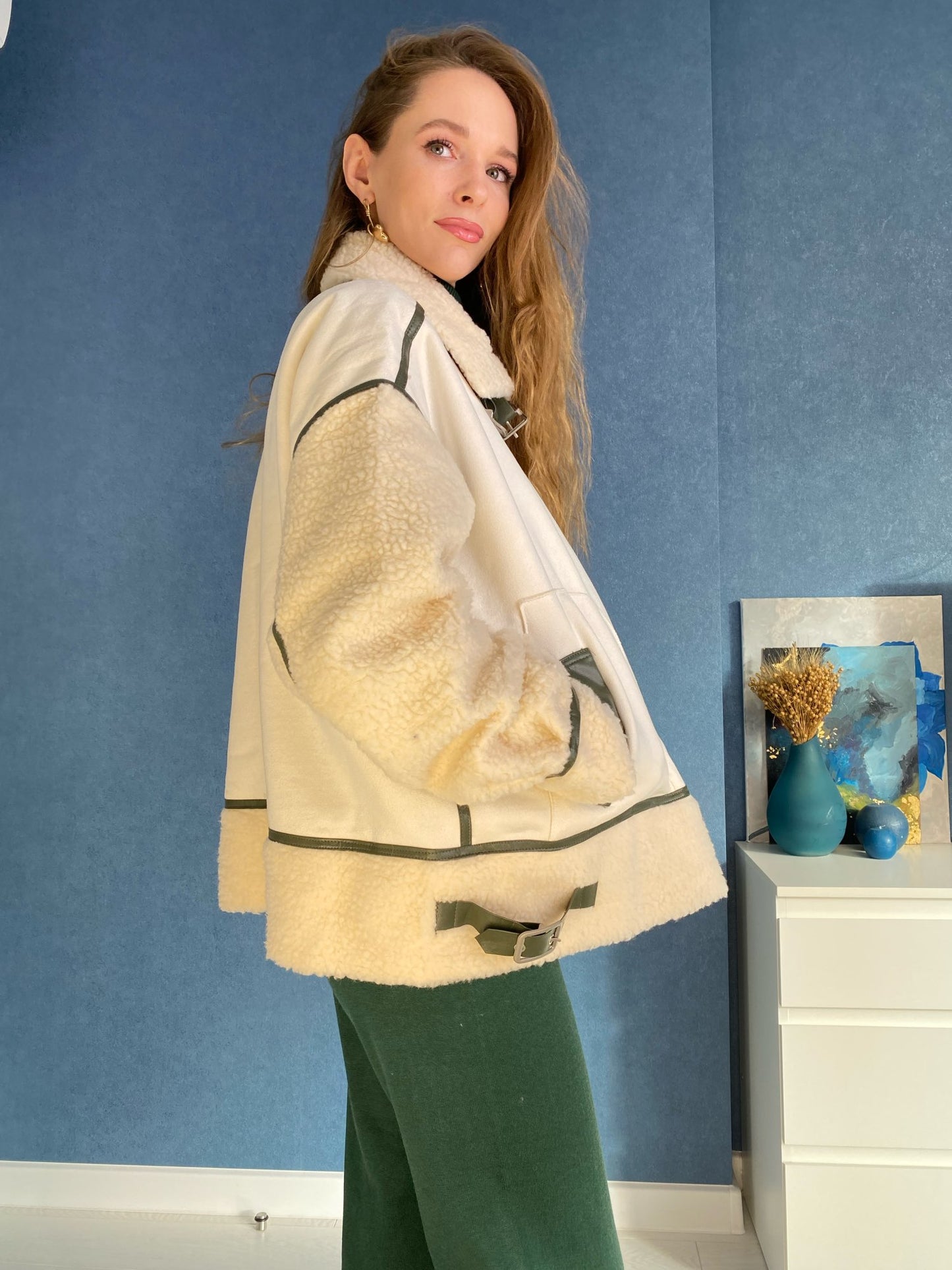 Leather Tutleneck Zipper Jacket - Freya