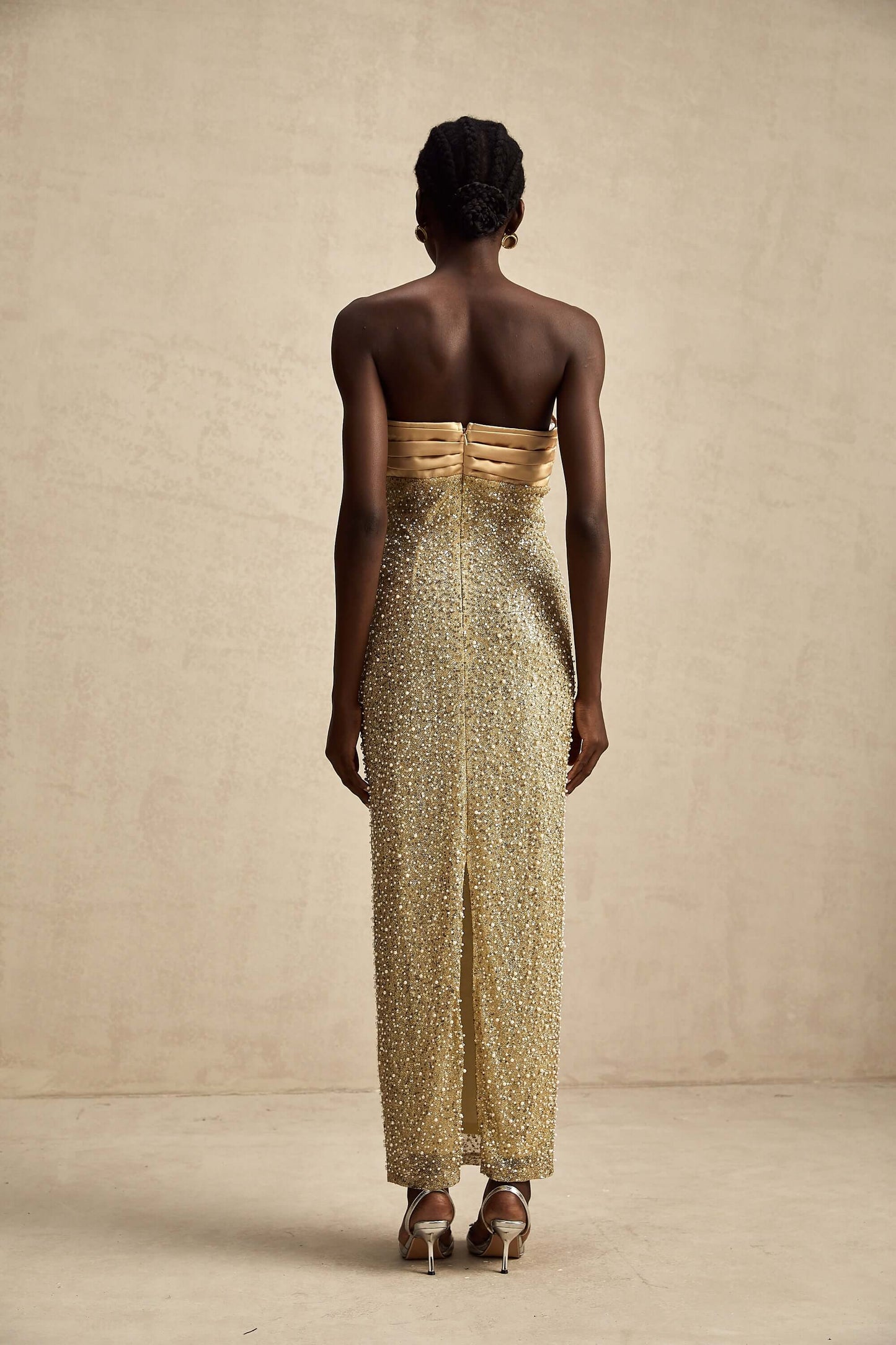 Beaded Strapless Bodycon Dress - Alexa