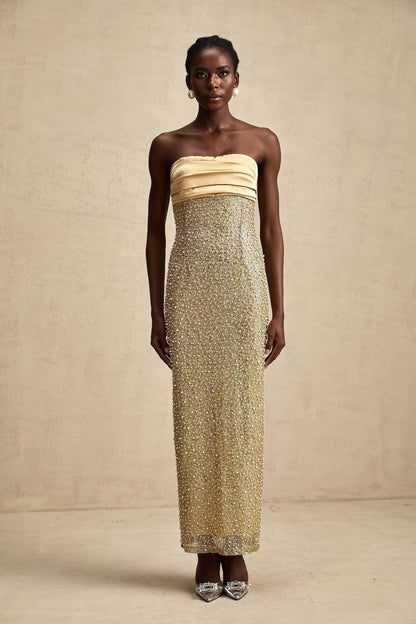 Beaded Strapless Bodycon Dress - Alexa
