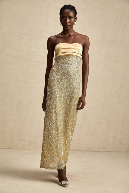Beaded Strapless Bodycon Dress - Alexa