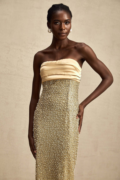 Beaded Strapless Bodycon Dress - Alexa