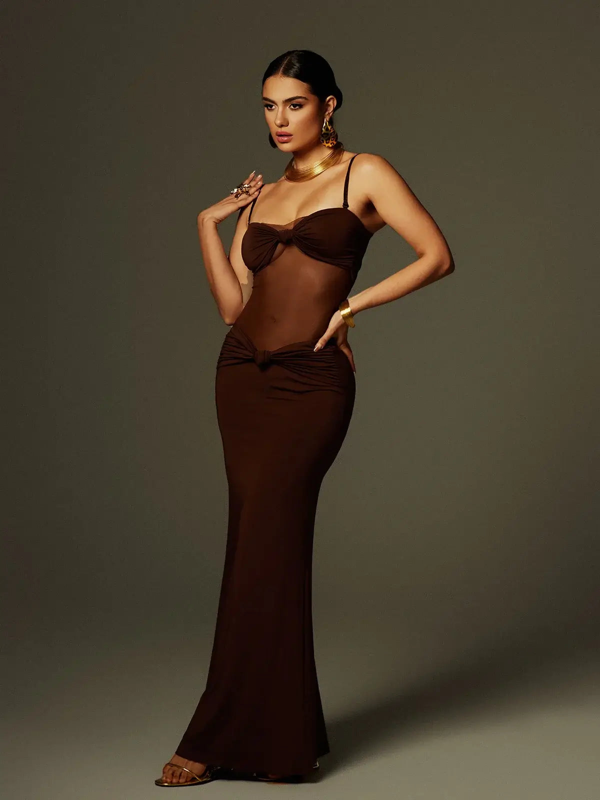 Spaghetti Bow Twisted Dress - Tryssia