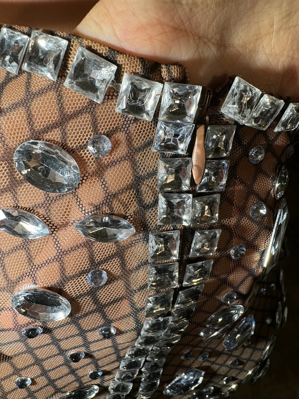 Sparkly Rhinestones Backless Dress - Hanne