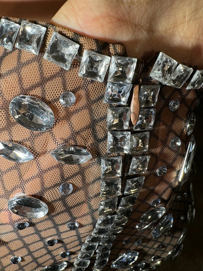 Sparkly Rhinestones Backless Dress - Hanne