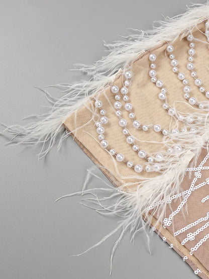 Beaded Feathers Dress - Dorothy