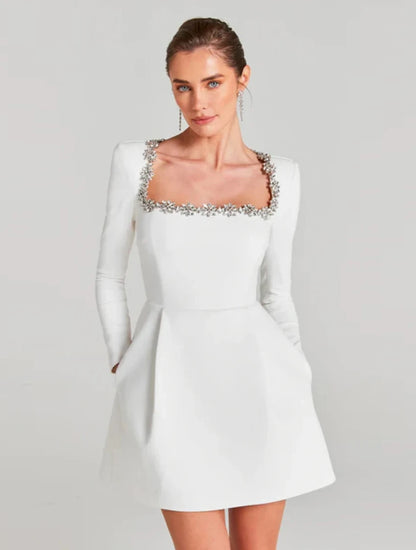 Appliques Long Sleeve Dress - Akata