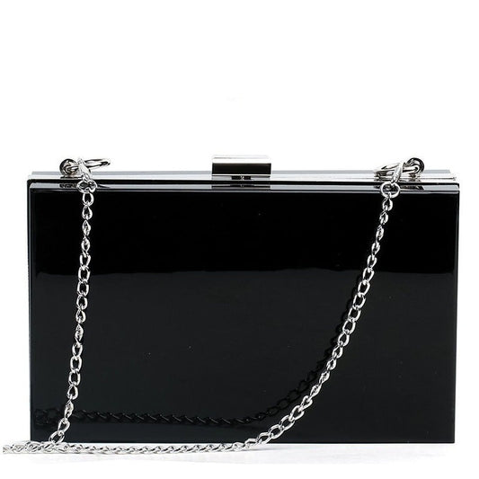 Black Acrylic Evening Clutch - Cora